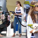 BREAKING!! Alessandra Ambrosio Fills Up Her Range Rover @ Chevron!