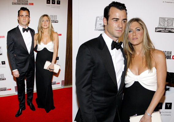 Justin Theroux and Jennifer Aniston at the 26th American Cinematheque Award Honoring Ben Stiller