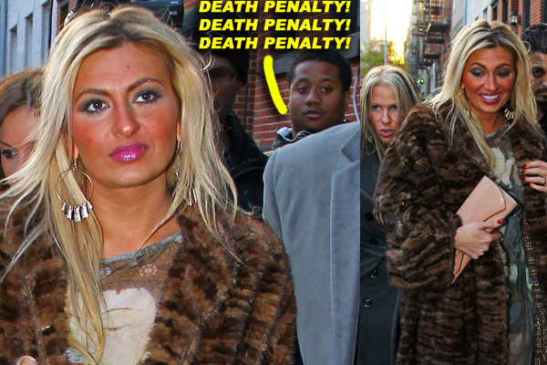 Tiffany Eve Mitchell, Lindsay Lohan's alleged assault victim, leaving the 10th Precinct in New York City with her husband