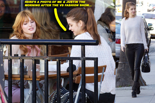Bella Thorne & Barbara Palvin grab brunch at Le Pain Quotidien