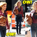 Brazilian actress Rebecca Da Costa sports a cut on her forehead as she films scenes for 'Motel' in New York City