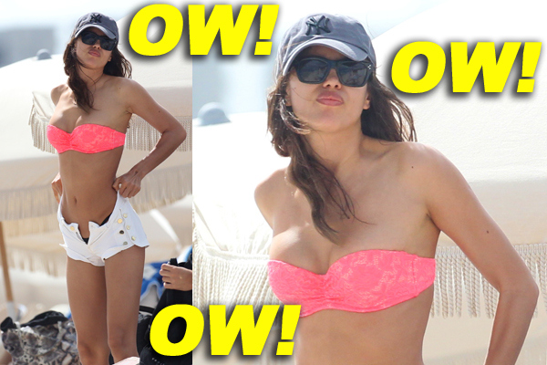 Irina Shayk shows off her bikini body at the beach in Miami