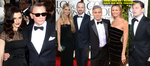 Daniel Craig, Rachel Weisz; Aaron Paul, Lauren Parsekjan; George Clooney & Stacy Keibler; Leonardo DiCaprio