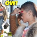 Exclusive - Rihanna Catches A Flight Out of NYC