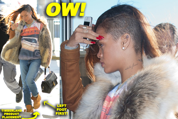 Exclusive - Rihanna Catches A Flight Out of NYC