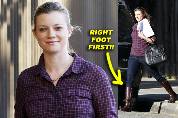 Actress Amy Smart gets to work at Paramount Studios in Los Angeles