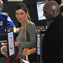 **EXCLUSIVE** Jessica Biel seen at LAX Airport as she waits in a line with her luggage