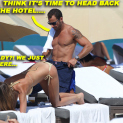 Shannon de Lima with her pug and boyfriend at the beach in Miami