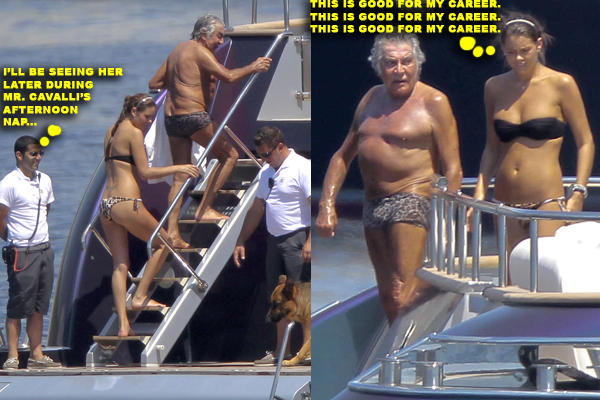 Exclusive... Roberto Cavalli Relaxing On His Yacht With A Female Friend ***SEE RESTRICTIONS***