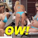 Michelle Hunziker Pregnant Bikini Photos In Italy