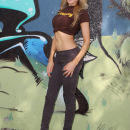 Paula Labaredas poses in 'Bastardly Clothing'