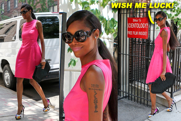 JOINING?? Supermodel Jessica White seen at the Church of Scientology Celebrity Centre in New York