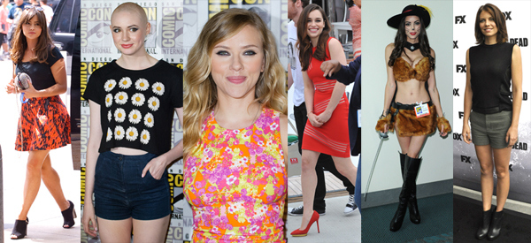 Jenna Coleman, Karen Gillan, Scarlett Johansson, Emilia Clarke, Random Hottie, & Lauren Cohan