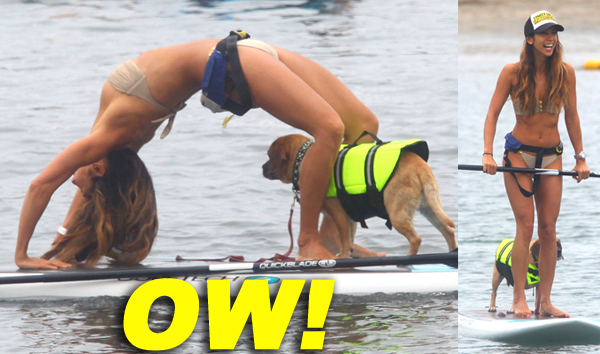 Leilani Dowding Takes Her Dog Paddle Boarding In Malibu