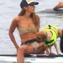 Leilani Dowding Takes Her Dog Paddle Boarding In Malibu