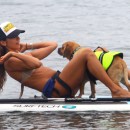Leilani Dowding Takes Her Dog Paddle Boarding In Malibu