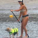 Leilani Dowding Takes Her Dog Paddle Boarding In Malibu