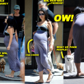 Alec Baldwin & Hilaria Thomas Take Their Dogs Out For A Walk; Hilaria About To Pop!