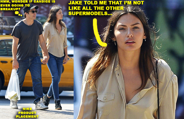 **EXCLUSIVE** Jake Gyllenhaal holding hands with his new girlfriend Alyssa Miller while out and about at TriBeCa in New York City