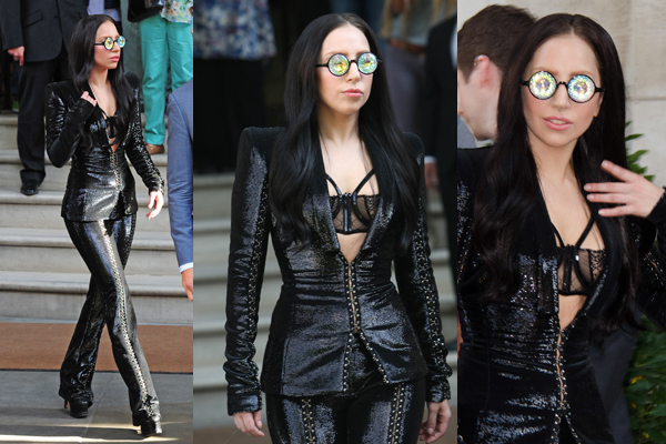 Lady Gaga leaving her hotel