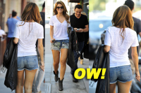 Maria Menounos All Smiles During Her Bootilicious Catwalk To Work