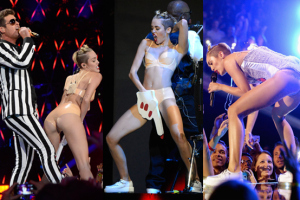 Miley Cyrus Shocks At 2013 MTV VMAs – Stripper Act With Robin Thicke