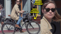 Olivia Wilde Rides Holds An Iced-Tea & Bikes AT THE SAME TIME!