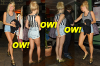 Pixie Lott Is Very Leggy Leaving “Wag! The Musical In London