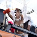 Rihanna is pictured during Barbados' Kadooment Day Parade ADDS-8