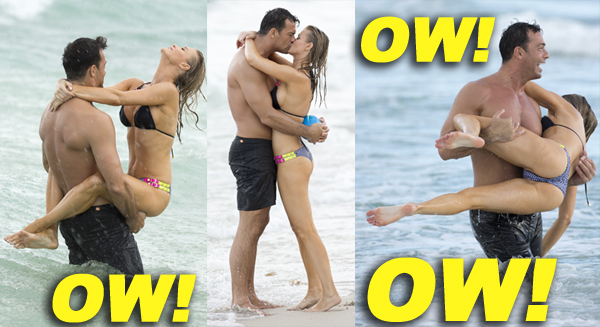 Romain Zago and Joanna Krupa Bikini Candids on the Beach in Miami 1