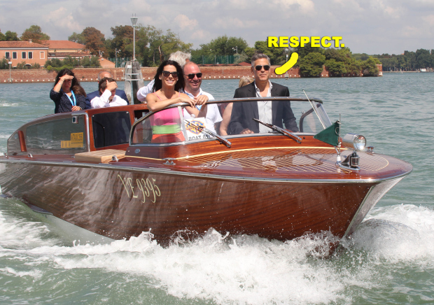 George Clooney and Sandra Bullock in Venice, Italy