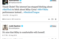 Hollywood Tweets Miley Disapproval