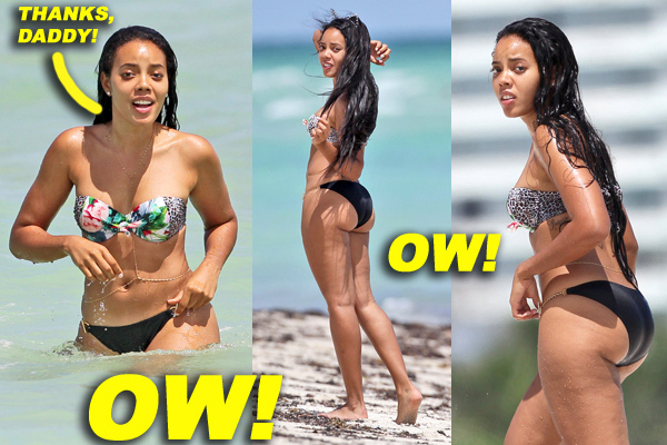 **EXCLUSIVE** Angela Simmons starts off her birthday celebrations early, showing off her bikini body for a day out on Miami beach