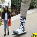 Dwyane Wade Rocks Fitted Harem Pants & Zebra-Print Socks in Venice