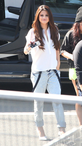 "Getaway" star Selena Gomez arrives at the NRJ radio station in Paris