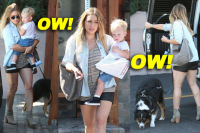 BREAKING!! Hilary Duff Carries Her Son Luca & Walks Her Dog To The Vet AT THE SAME TIME!
