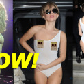 Lady Gaga Wears See-Through Swimsuit Costume In London