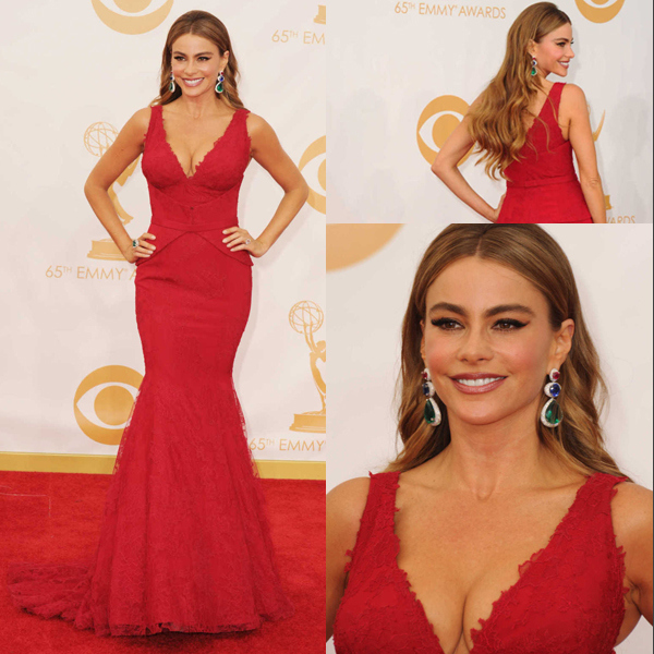 Sofia Vergara Lookin' Red Hot - 2013 Emmys Red Carpet Fashion ADDS-1