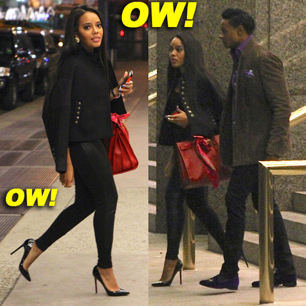 Angela Simmons Strides into NYC Hotel with Mystery Man