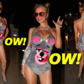 Paris Hilton Dressed As Miley Cyrus For Halloween