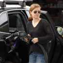 Amy Adams makes a pit stop to fuel up her car at a Los Angeles gas station