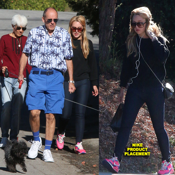 **EXCLUSIVE** Amanda Bynes spends Christmas walking the dogs with her mom and dad in Thousand Oaks