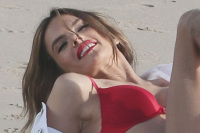 Bikini-Clad Alessandra Ambrosio Shows Off Her Christmas Spirit!