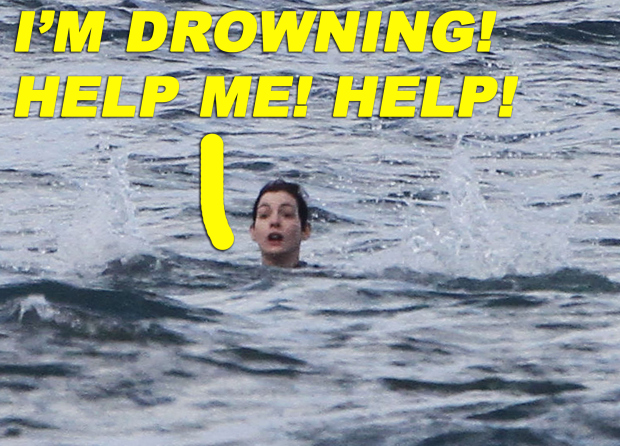 Anne Hathaway Nearly Drowns In Hawaii!!