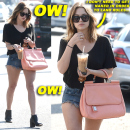 Ashley Benson Leaves a Cafe in Short Jean Shorts