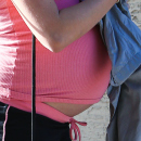 Pregnant Teresa Palmer at hair salon