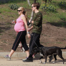 A Very Pregnant Teresa Palmer Takes Her Dog For A Walk