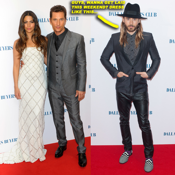 Camila Alves and Matthew McConaughey; Jared Leto