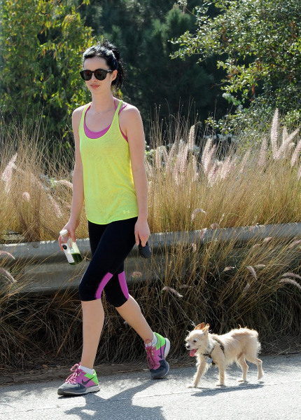Krysten Ritter goes for a jog in Runyon Canyon Park