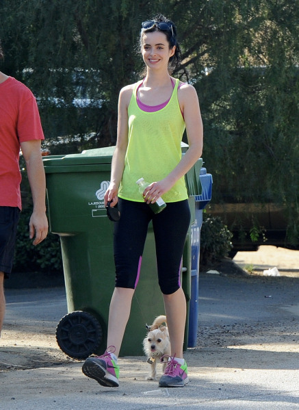 Krysten Ritter goes for a jog in Runyon Canyon Park